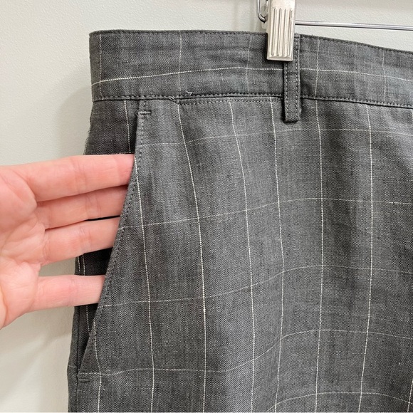Robert Graham Men's 100% Linen Gray Windowpane Checkered Plaid Shorts 40 - Picture 4 of 8